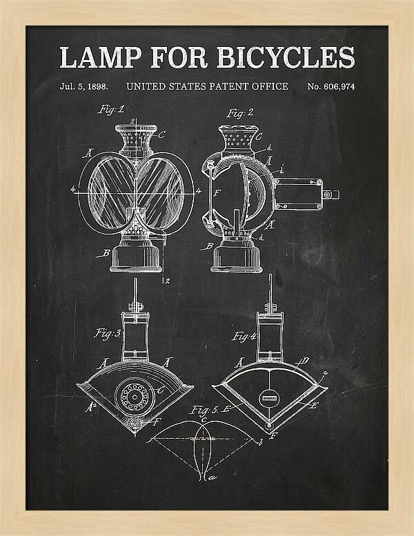 Bicycle Lamp Chalkboard Patent Us606974a