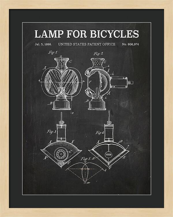 Bicycle Lamp Chalkboard Patent Us606974a