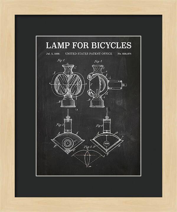Bicycle Lamp Chalkboard Patent Us606974a