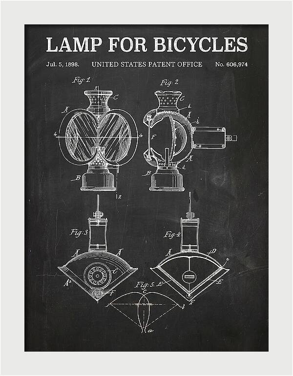 Bicycle Lamp Chalkboard Patent Us606974a