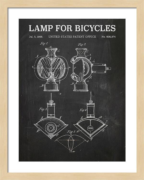 Bicycle Lamp Chalkboard Patent Us606974a