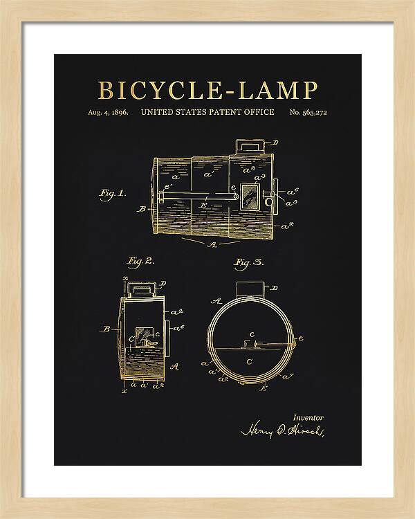 Bicycle Lamp Gold Patent Us565272a