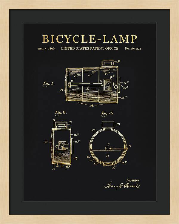 Bicycle Lamp Gold Patent Us565272a