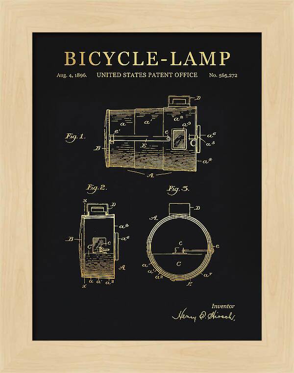 Bicycle Lamp Gold Patent Us565272a