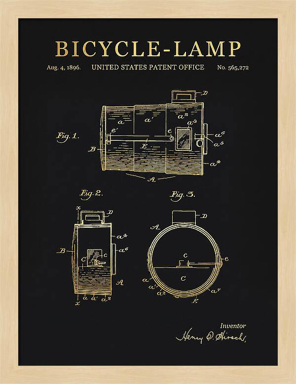 Bicycle Lamp Gold Patent Us565272a