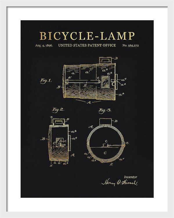 Bicycle Lamp Gold Patent Us565272a