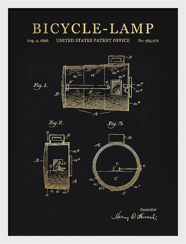 Bicycle Lamp Gold Patent Us565272a