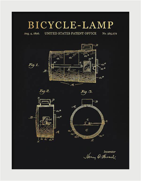 Bicycle Lamp Gold Patent Us565272a