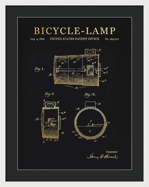 Bicycle Lamp Gold Patent Us565272a
