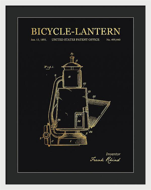 Bicycle Lantern Gold Patent Us499440a