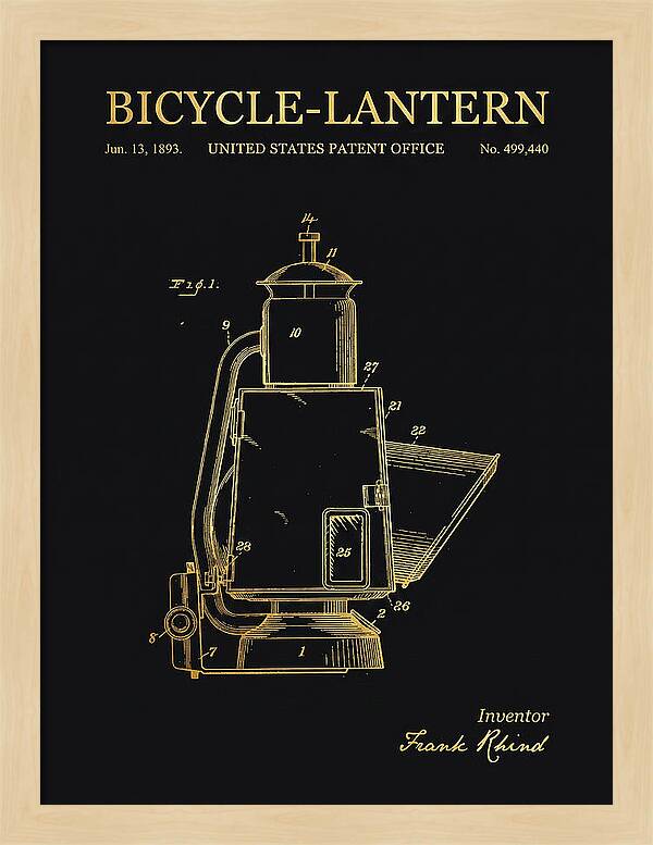 Bicycle Lantern Gold Patent Us499440a