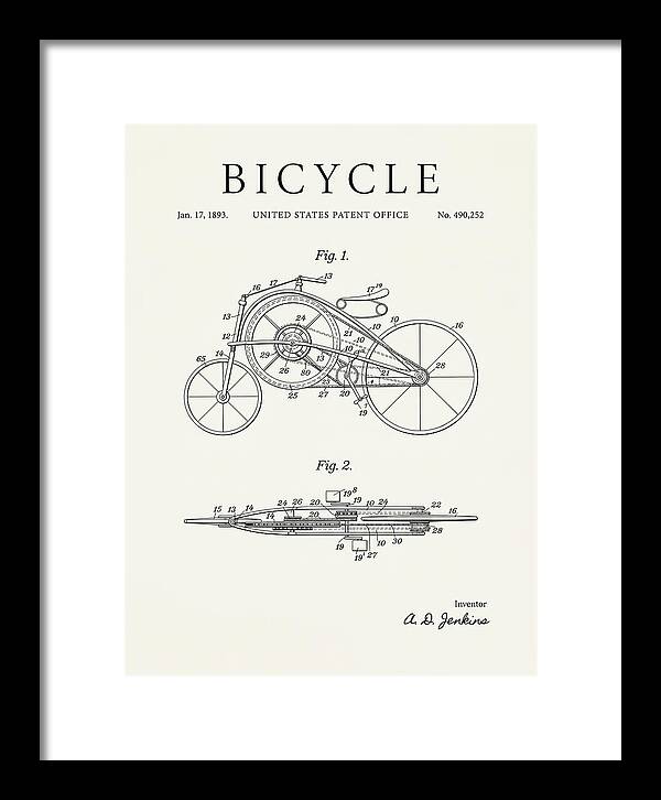 Bicycle Minimalist Patent Us490252a
