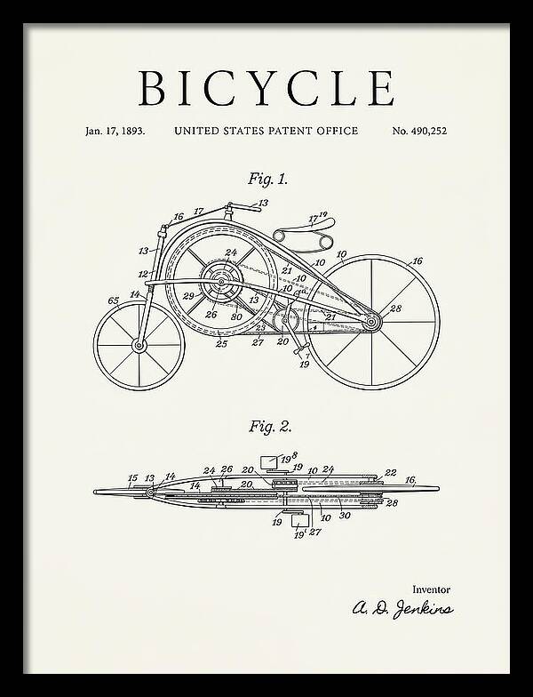 Bicycle Minimalist Patent Us490252a