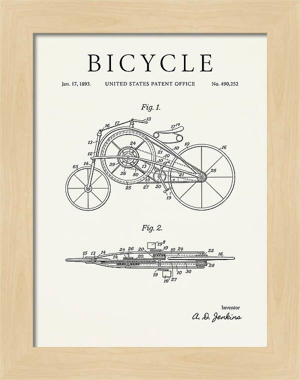 Bicycle Minimalist Patent Us490252a