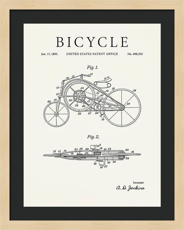 Bicycle Minimalist Patent Us490252a