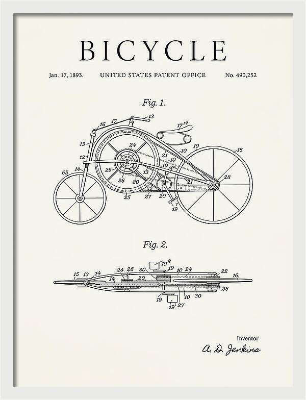 Bicycle Minimalist Patent Us490252a