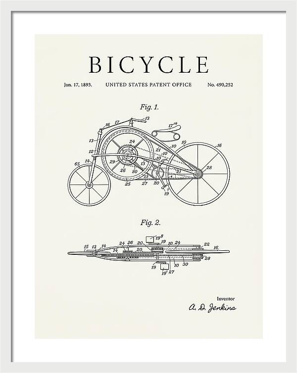 Bicycle Minimalist Patent Us490252a