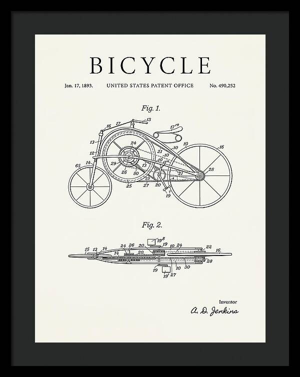 Bicycle Minimalist Patent Us490252a