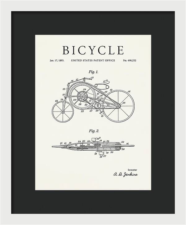 Bicycle Minimalist Patent Us490252a