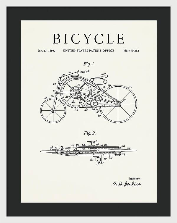 Bicycle Minimalist Patent Us490252a