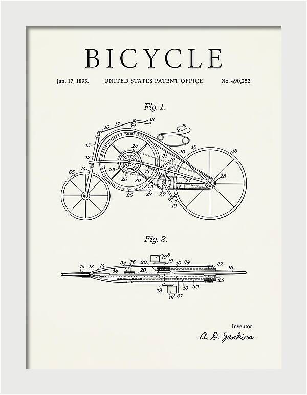 Bicycle Minimalist Patent Us490252a