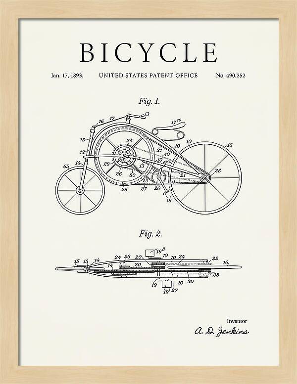 Bicycle Minimalist Patent Us490252a