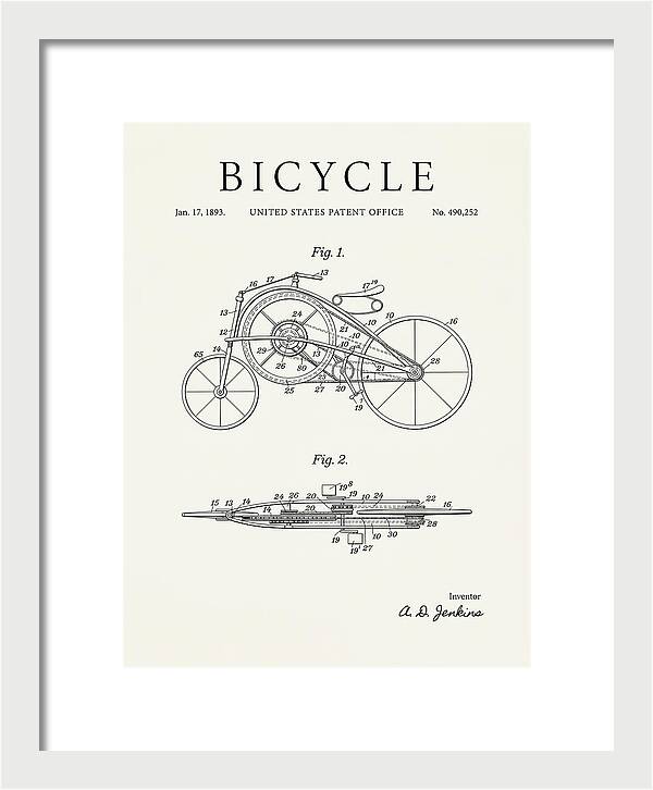 Bicycle Minimalist Patent Us490252a