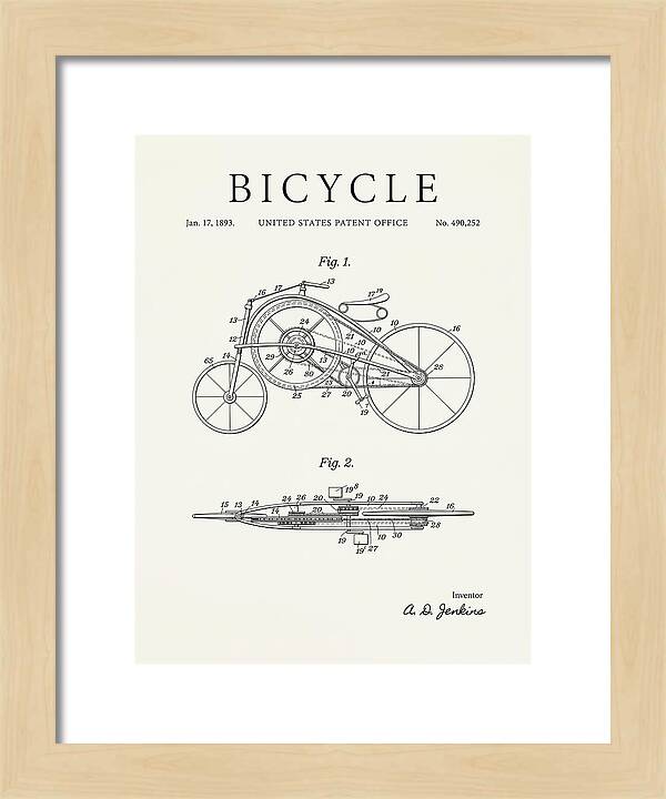 Bicycle Minimalist Patent Us490252a