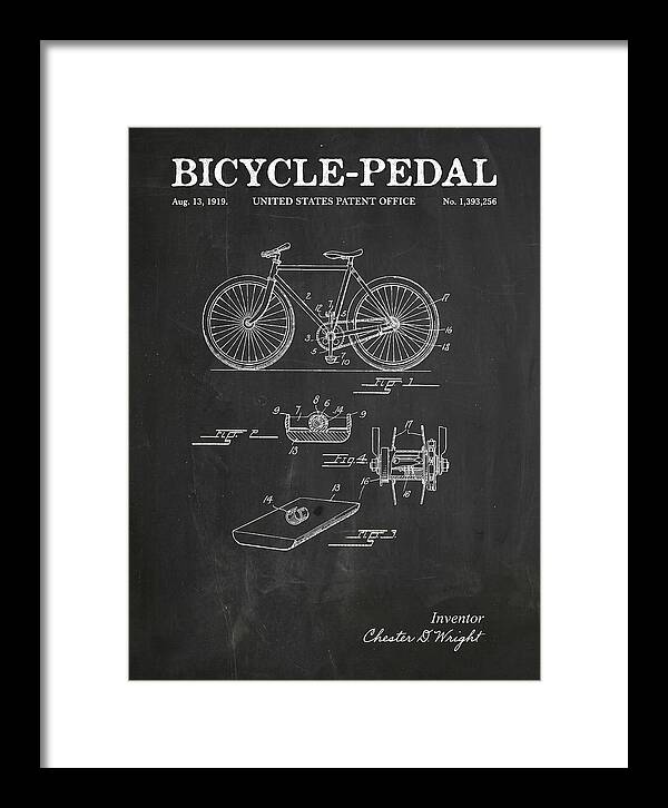 Bicycle Pedal Chalkboard Patent Us1393256a