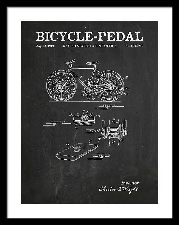 Bicycle Pedal Chalkboard Patent Us1393256a