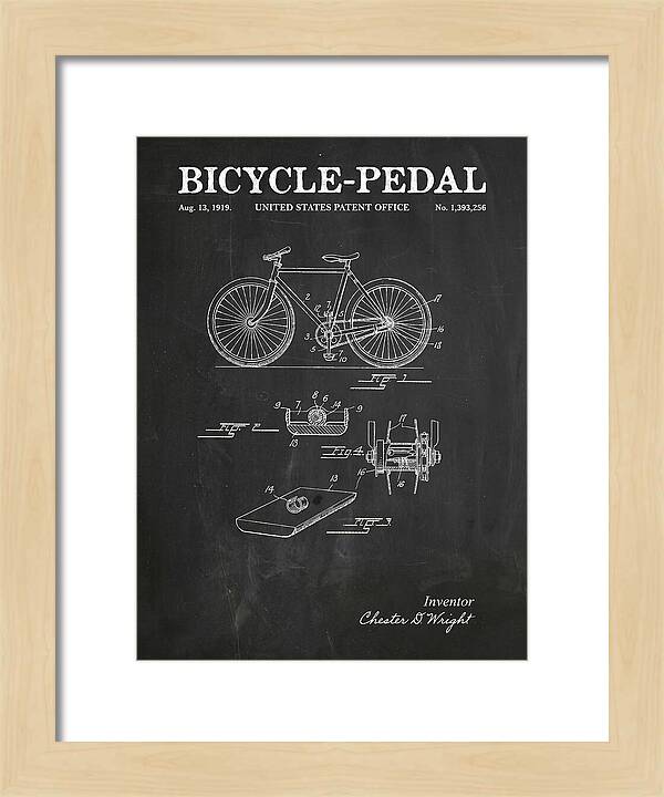 Bicycle Pedal Chalkboard Patent Us1393256a