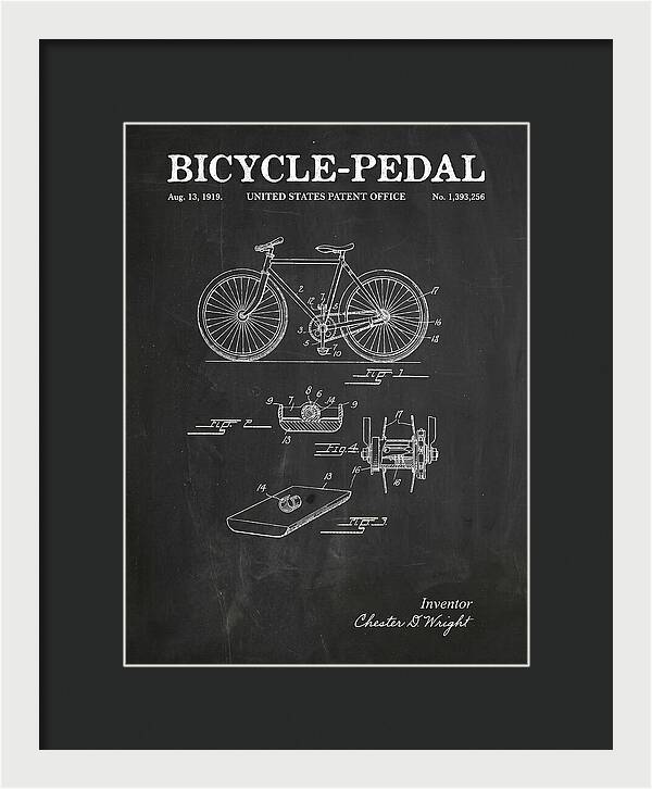 Bicycle Pedal Chalkboard Patent Us1393256a