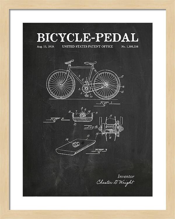 Bicycle Pedal Chalkboard Patent Us1393256a