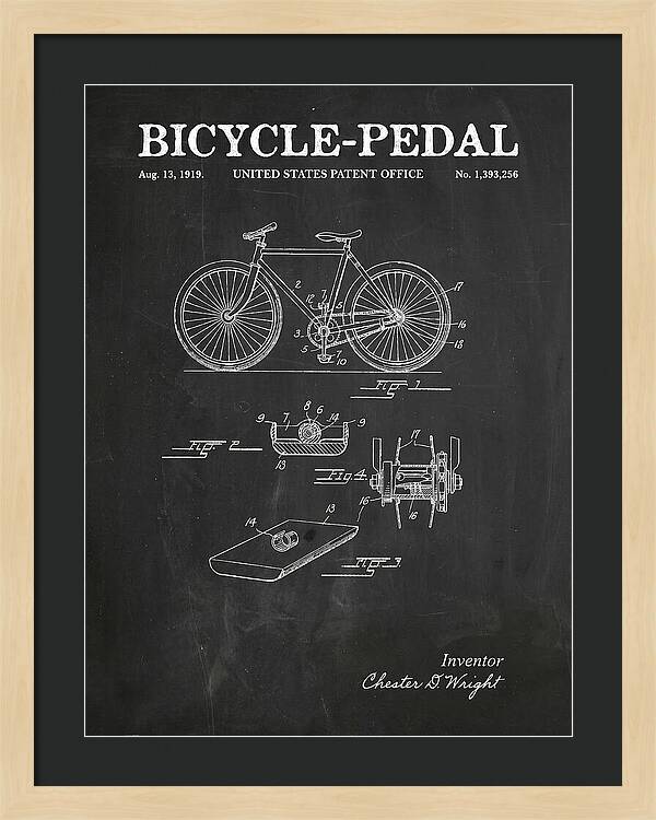 Bicycle Pedal Chalkboard Patent Us1393256a
