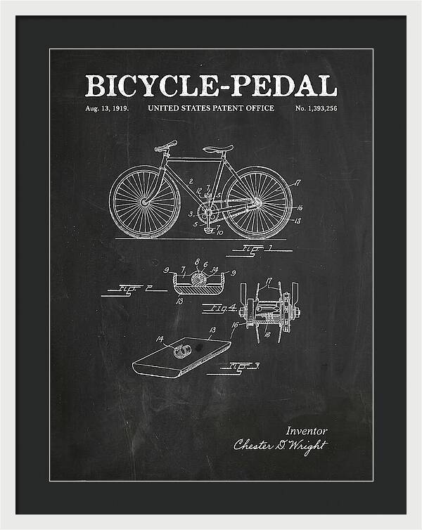 Bicycle Pedal Chalkboard Patent Us1393256a