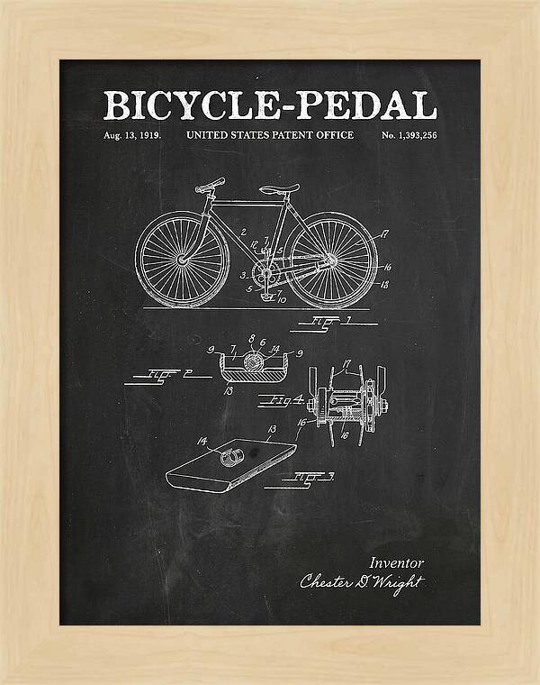 Bicycle Pedal Chalkboard Patent Us1393256a