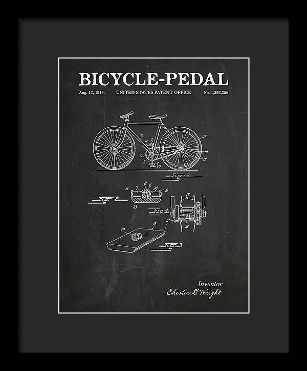 Bicycle Pedal Chalkboard Patent Us1393256a