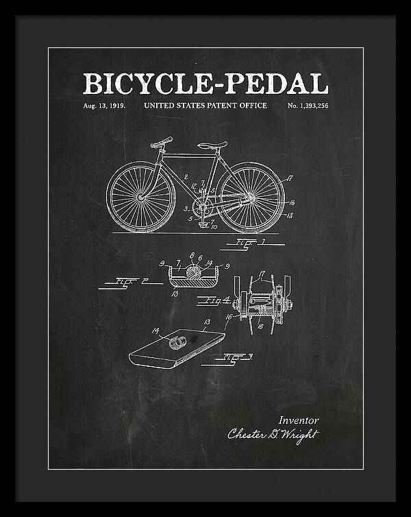 Bicycle Pedal Chalkboard Patent Us1393256a