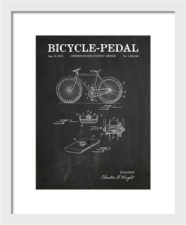 Bicycle Pedal Chalkboard Patent Us1393256a