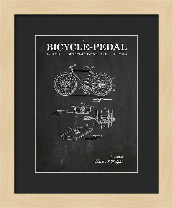 Bicycle Pedal Chalkboard Patent Us1393256a