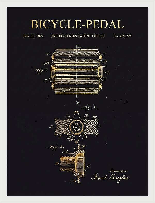 Bicycle Pedal Gold Patent Us469295a