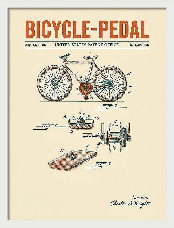Bicycle Pedal Retro Patent Us1393256a
