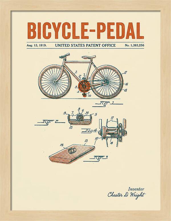Bicycle Pedal Retro Patent Us1393256a