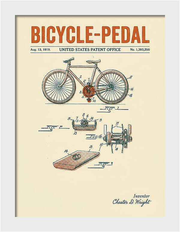 Bicycle Pedal Retro Patent Us1393256a