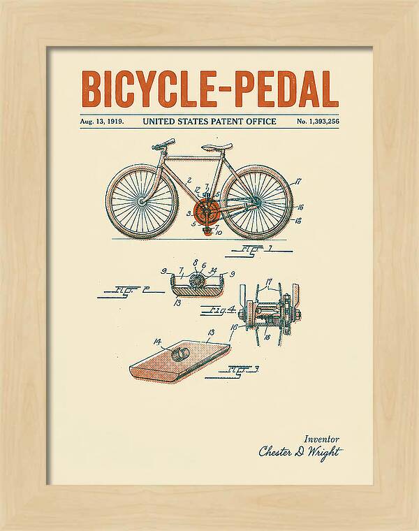 Bicycle Pedal Retro Patent Us1393256a