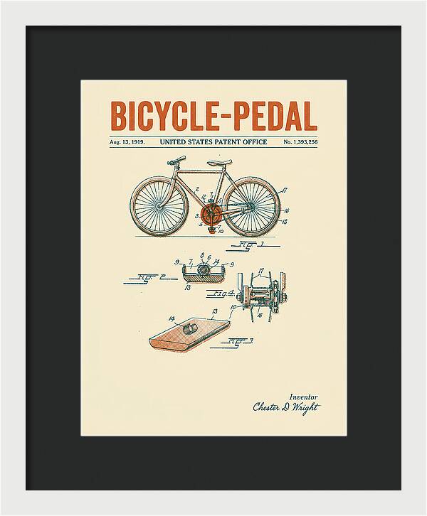 Bicycle Pedal Retro Patent Us1393256a