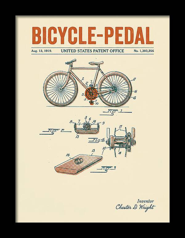 Bicycle Pedal Retro Patent Us1393256a