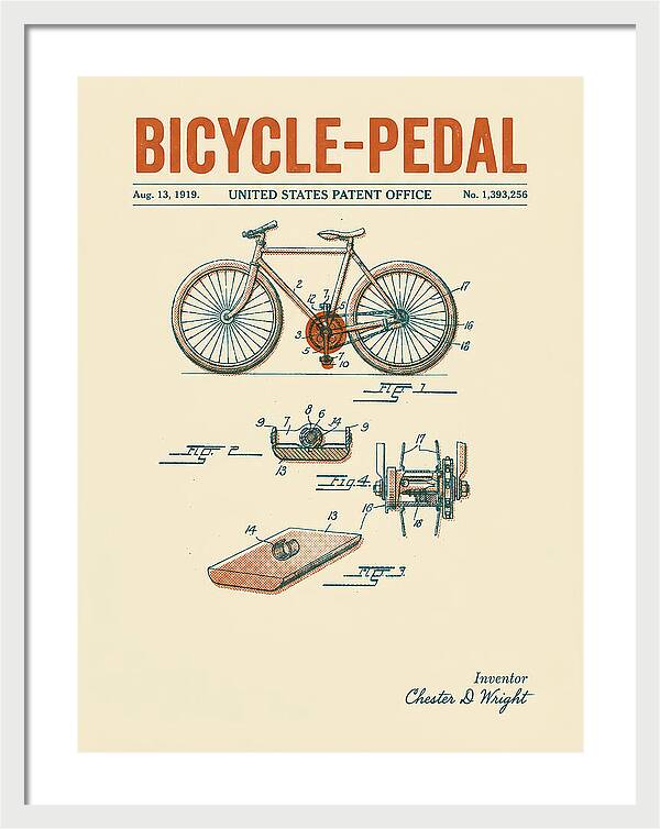 Bicycle Pedal Retro Patent Us1393256a
