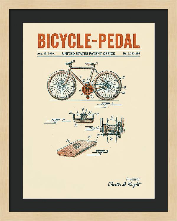 Bicycle Pedal Retro Patent Us1393256a