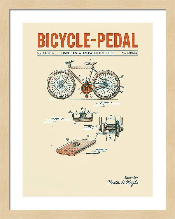 Bicycle Pedal Retro Patent Us1393256a